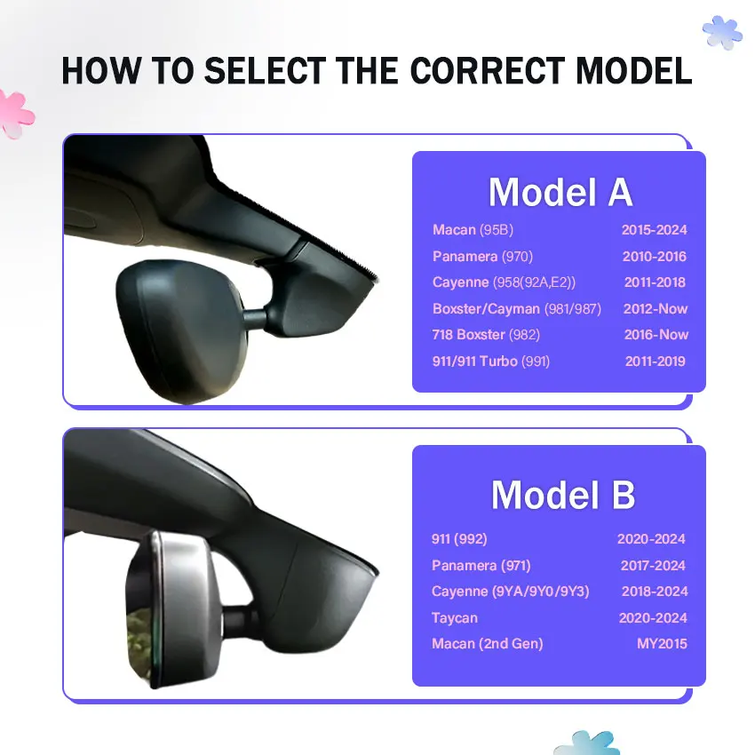 For Porsche Cayenne/Macan/911/Taycan/Panamera/718 Boxster & Cayman Plug and Play 2160P Special DVR Dash Cam Camera
