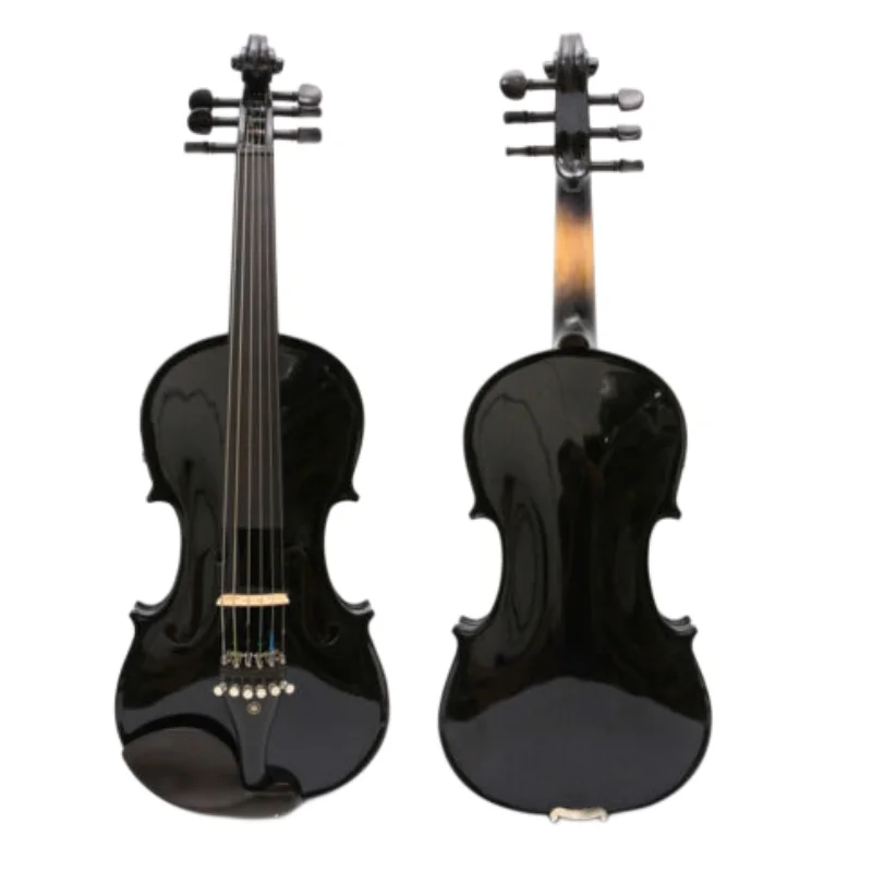 

4/4 Electric Acoustic Violin 6 String Maple Spruce wood Black Violin Case Bow