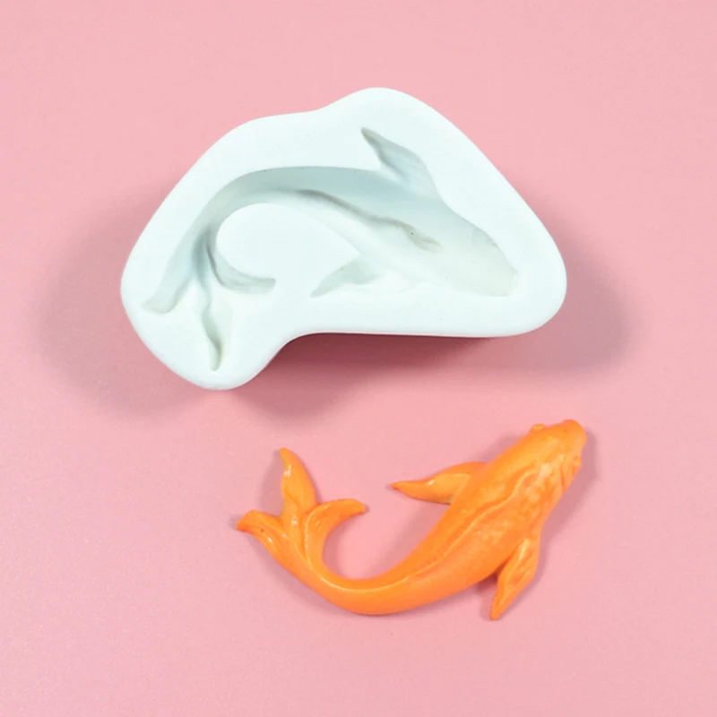 Koi Cake Decoration Chocolate Baking Fondue Silicone Mold Small Goldfish Aromatherapy Plaster Decoration Mold