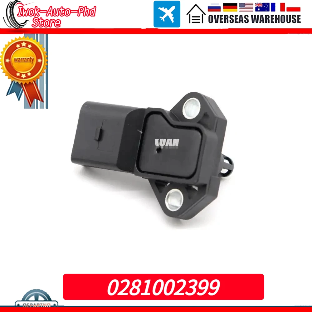 0281002399 Manifold Absolute Turbo Boost Pressure Map Sensor for Volkswagen Passat Polo Sharan Scirocco Touran Transporter