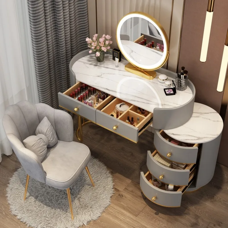 

Waterprrof Design Dresser Drawers Handles Modern Hotel Led Mirror Makeup Table Storage Organizer Pentiadeira Bedroom Furniture