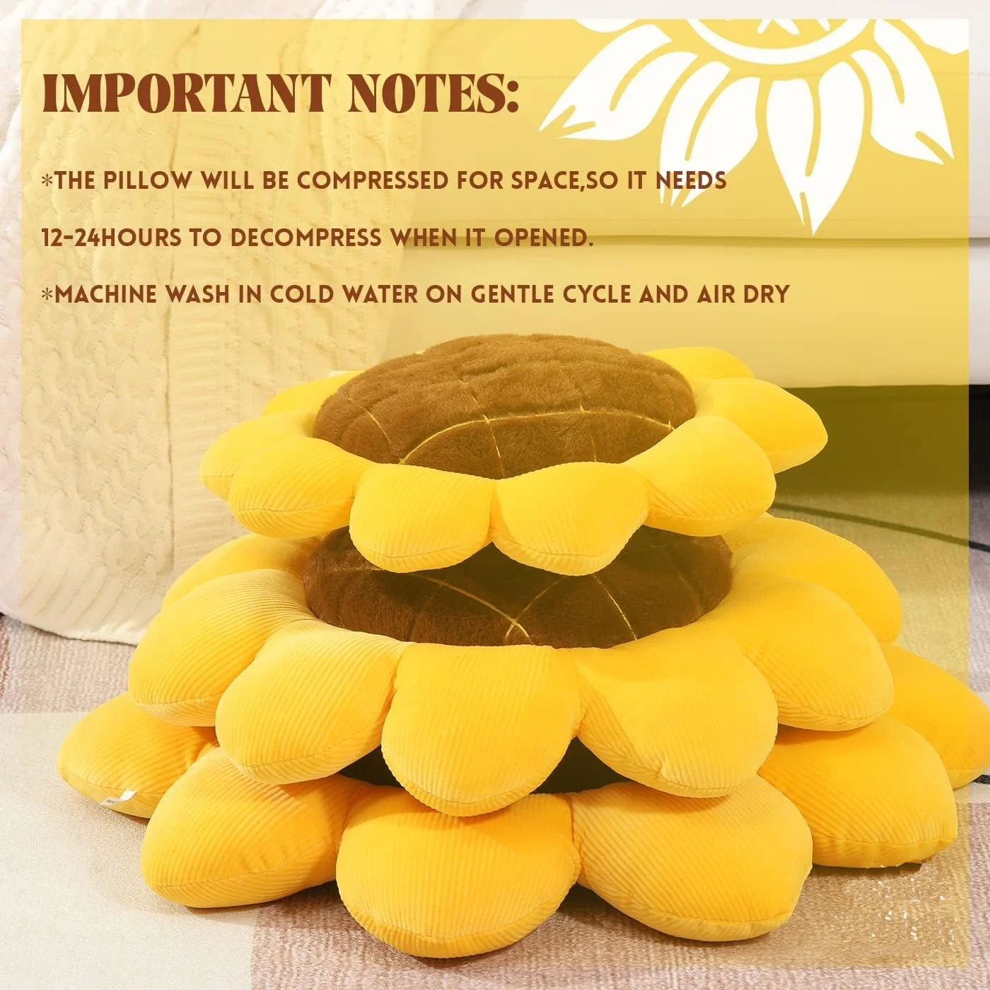 Sunflower Pillow Living Room Sofa Decoration Cushion Bedside Pillow  Bay Window Christmas Valentine's Day Gift
