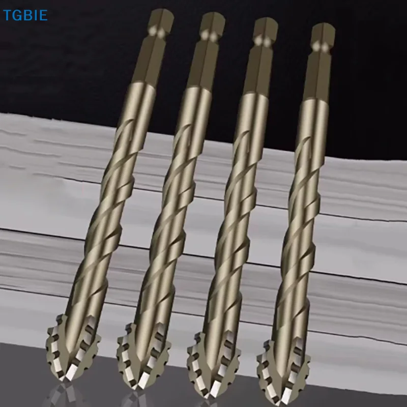 [TL]Eccentric Drill Bit Set 3/4Pcs 4-12mm 4-Flute Sawtooth Anti-Slip Drilling Bits for Tile Concrete Wood Wall