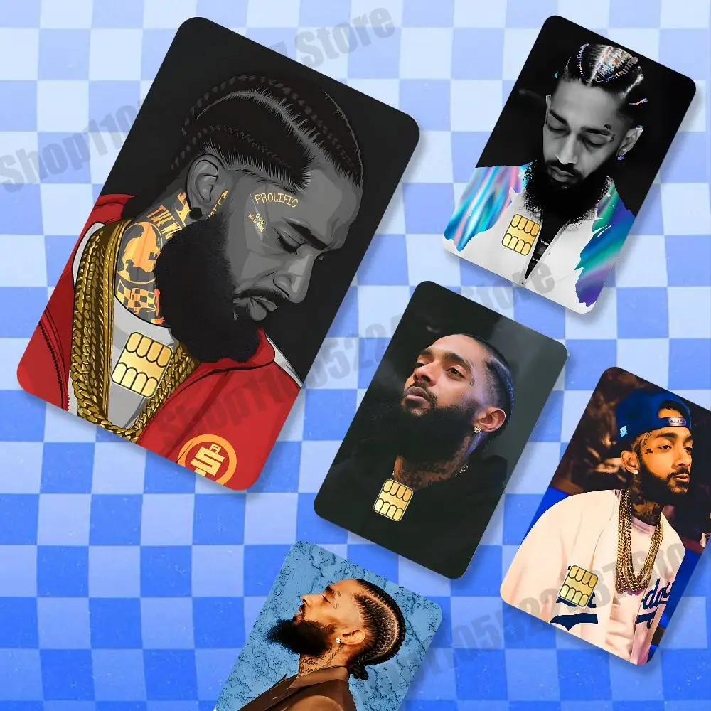 Singer N-Nipsey H-Hussle Holographic Laser Shinny Film Skin Cover Sticker for Debit Credit Card Bank Card