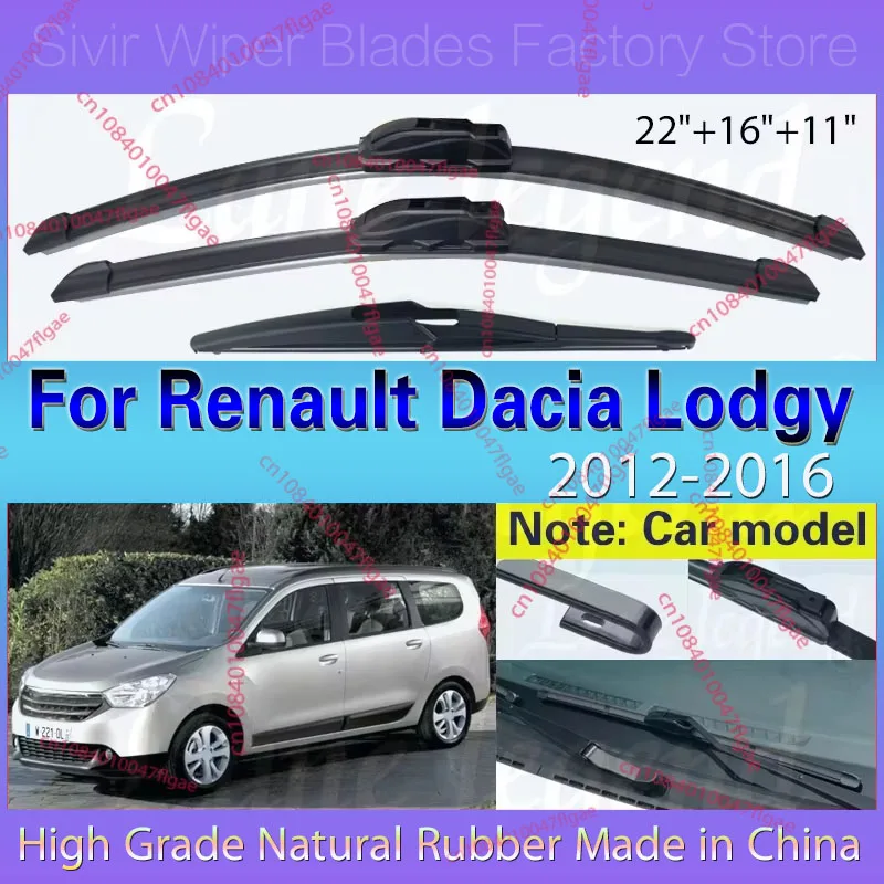 

Car Windshield Wiper Blades Fit For Renault Dacia Lodgy 2012 2013 2014 2015 2016 Front Rear Wiper Blades Soft Rubber Windscreen
