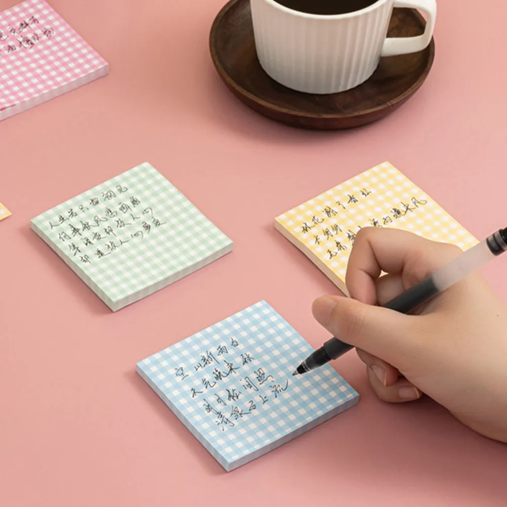 Portable Books Grid Memo Pads Note Paper Pad Nonstick Schedule Planning Multi Function Office Writing