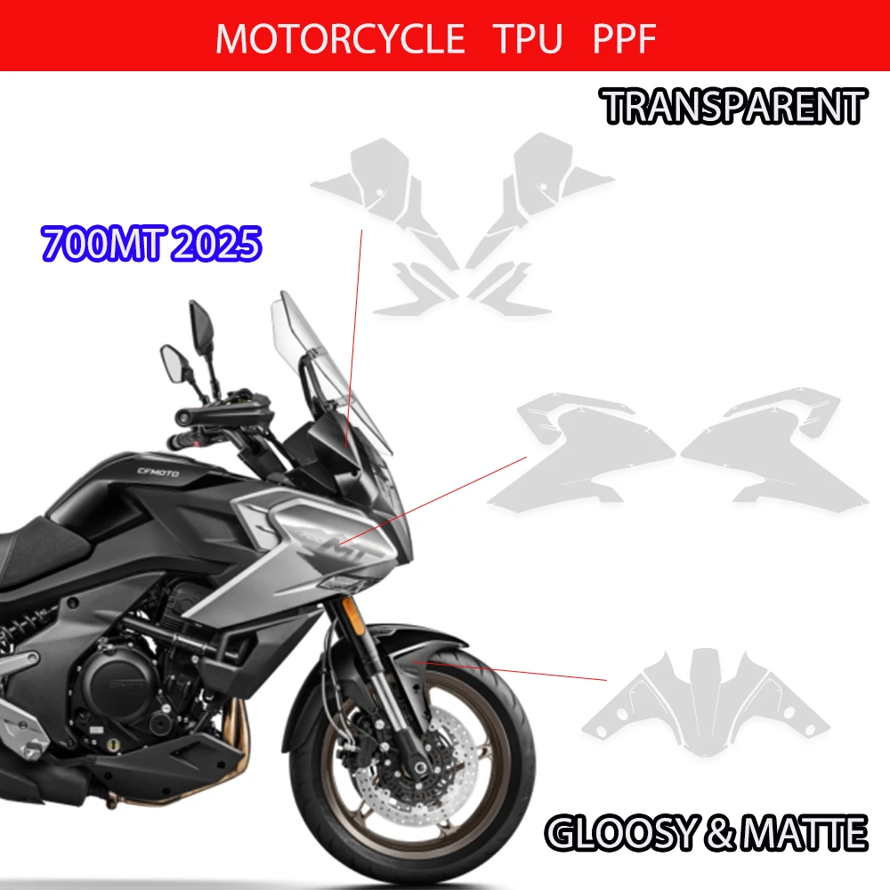 

TPU PPF For CFMOTO 700MT 2025 TRANSPARENT GLOSSY MATTE Protective Flim FITS 700 MT PAINT PROTECTION bodykit Self-Healing