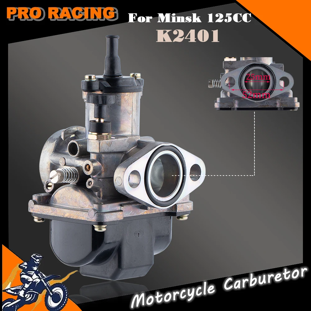 Motorcycle K2401 Carburetor For Minsk Carb 25mm K-2401 125CC Motocross Accessories Dirt Pit Bike Enduro Carburador