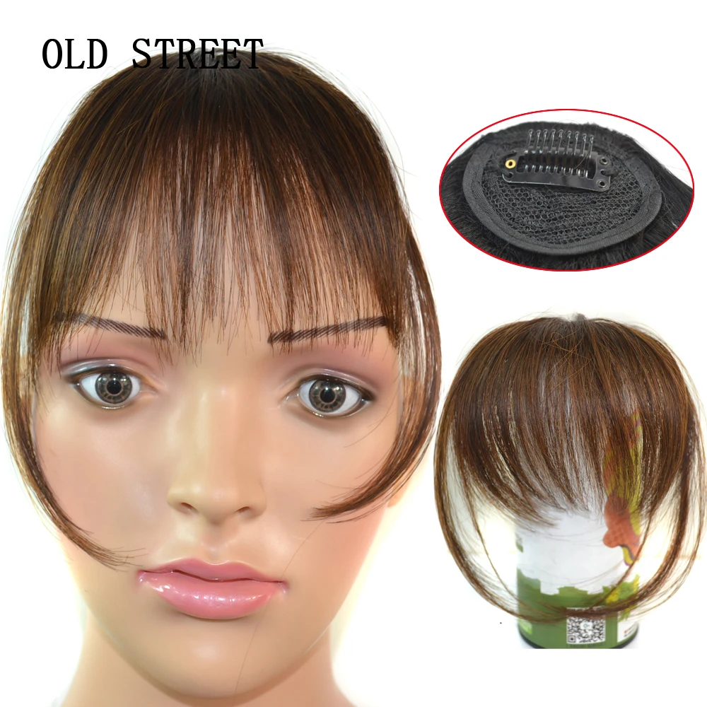 Synthetic Air Bangs Short Brown Black Fake Hair Fringe Extension 2 Clip In Hairpieces Accessories Extension For Women Girl