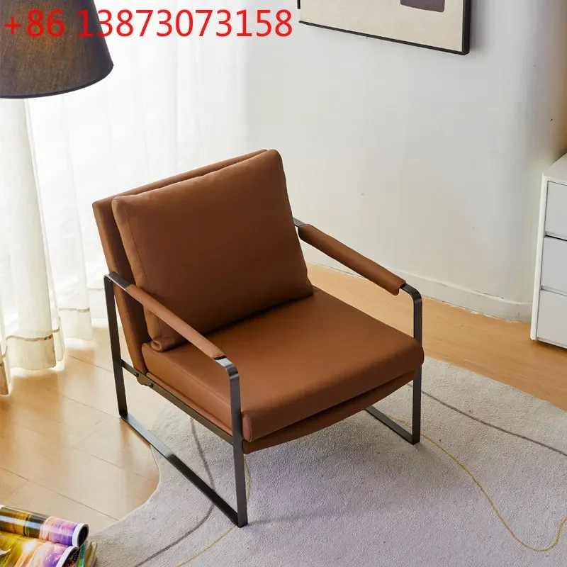 

Simple hotel lounge area executive fabric metal designer single sofa chair