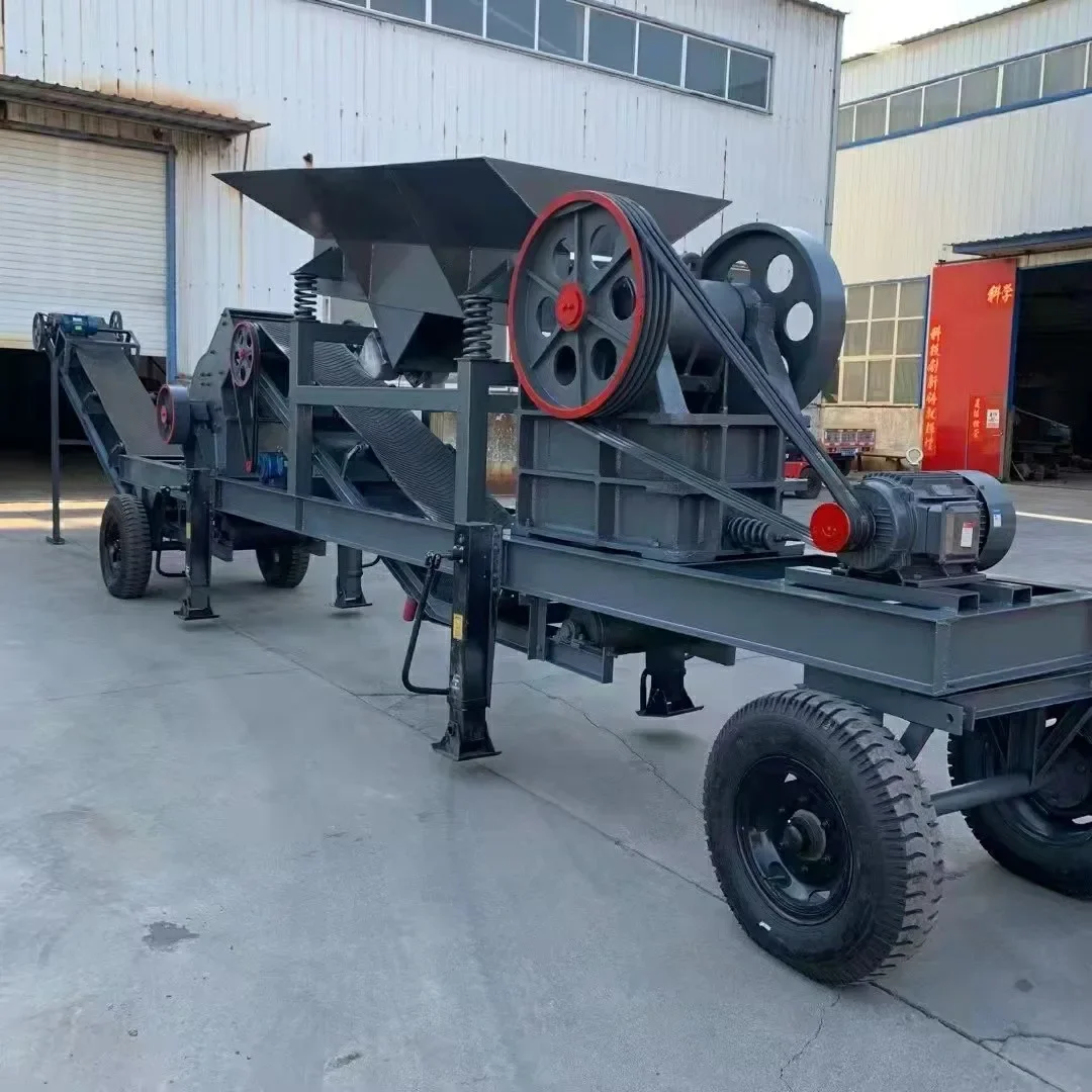 Customized High Efficiency Portable Gold Ore Stone Crushing Machine River Rock Limestone Mobile Stone Jaw Crusher Machine