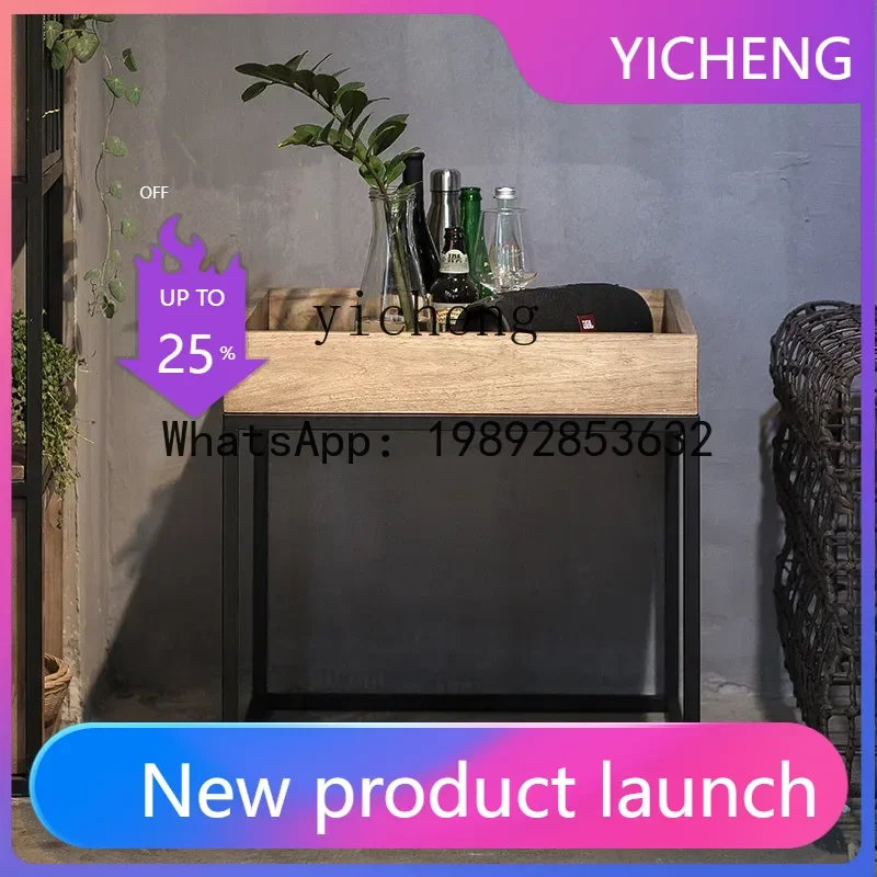 

Corner Table Small Coffee Table Creative Square Sofa Side Table Solid Wood Furniture