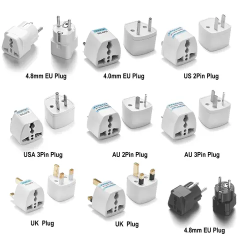 US To EU Plug Adapter Korea KR Euro Europea To America China Canada UK AU Universal Travel Adapter AC Converter Power Adaptor
