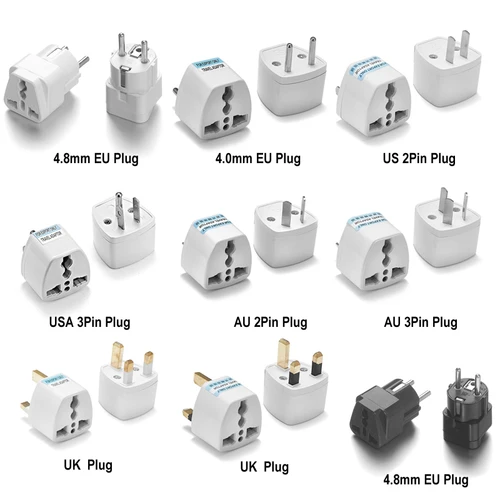 Adaptador de enchufe de EE. UU. a UE Corea KR Euro Europea a América China Canadá Reino Unido AU Adaptador de viaje universal Adaptador de corriente convertidor de CA