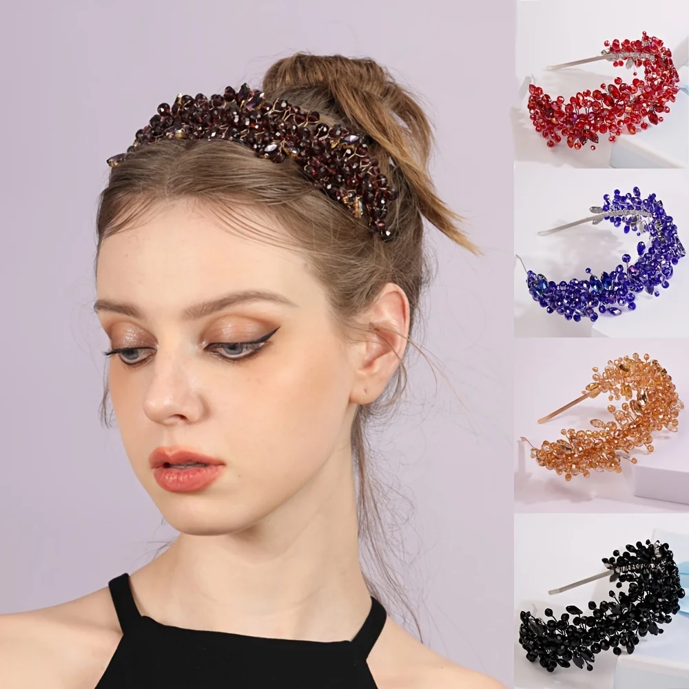 Crystal Headband Tiara For Women Party Rhinestone Bridal Hairband Headband Bridal Wedding Hair Accessories Jewelry Headband