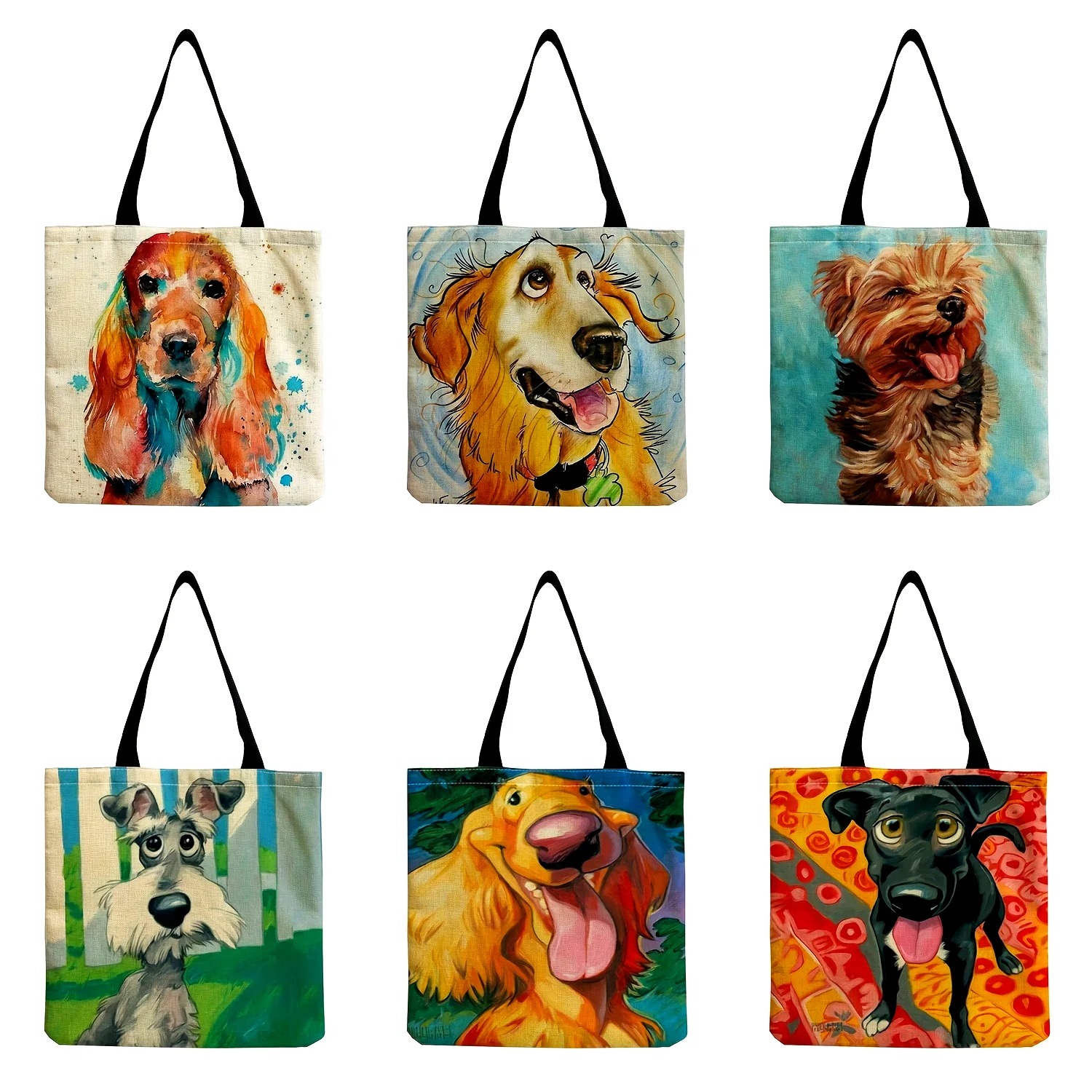 Torba na ramię z kreskówek moda damska zwierzęca torba na zakupy dla psów nastolatka na co dzień Bagel torba z grubej bawełny dla psów męska torebka Beagle