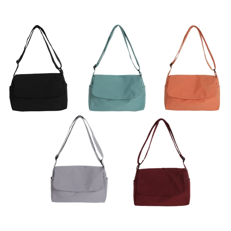 

New Waterproof Nylon Women Crossbody Bag Simple Ladies Bag Solid Color Shoulder Bags
