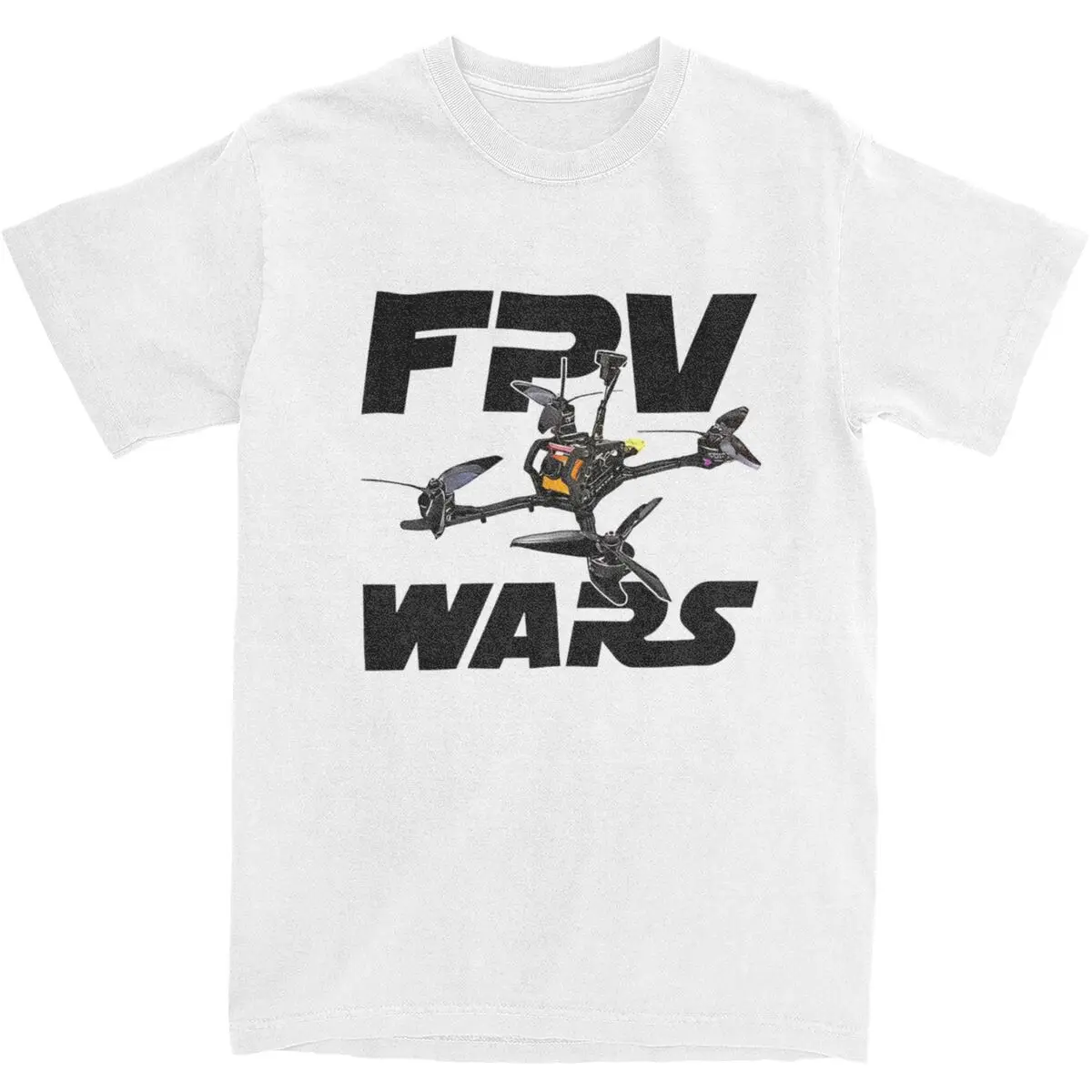 Футболка для взрослых, хлопковая с коротким рукавом, для летающих квадрокоптеров, летающих квадрокоптеров, дронов с видом от первого лица, для мужчин и женщин