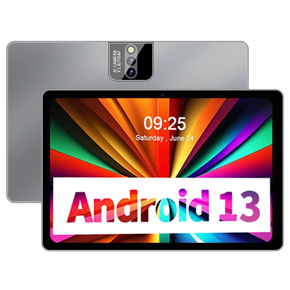 BDF TAB Tablet Android 13, 10,1 pollici, Octa-Core, WiFi 5G, 64 GB, 5000 mAh, display HD IPS, doppia fotocamera, Bluetooth, FM, TYPE-C