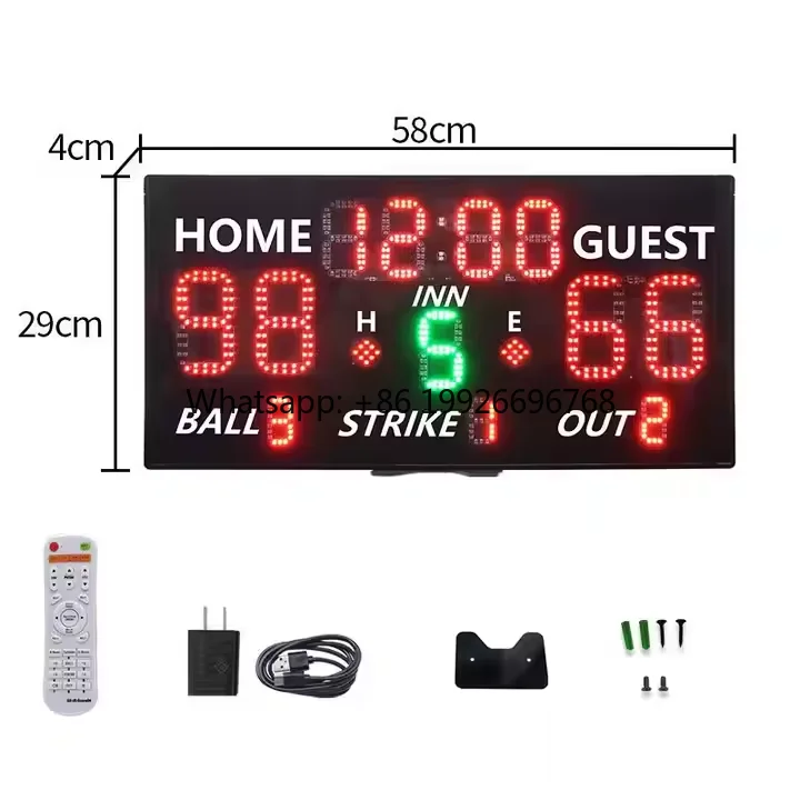

Portable LED Electronic Softball Score Keeper Board Digital Baseball Scoreboard with Time Display for Training & Game Scoring
