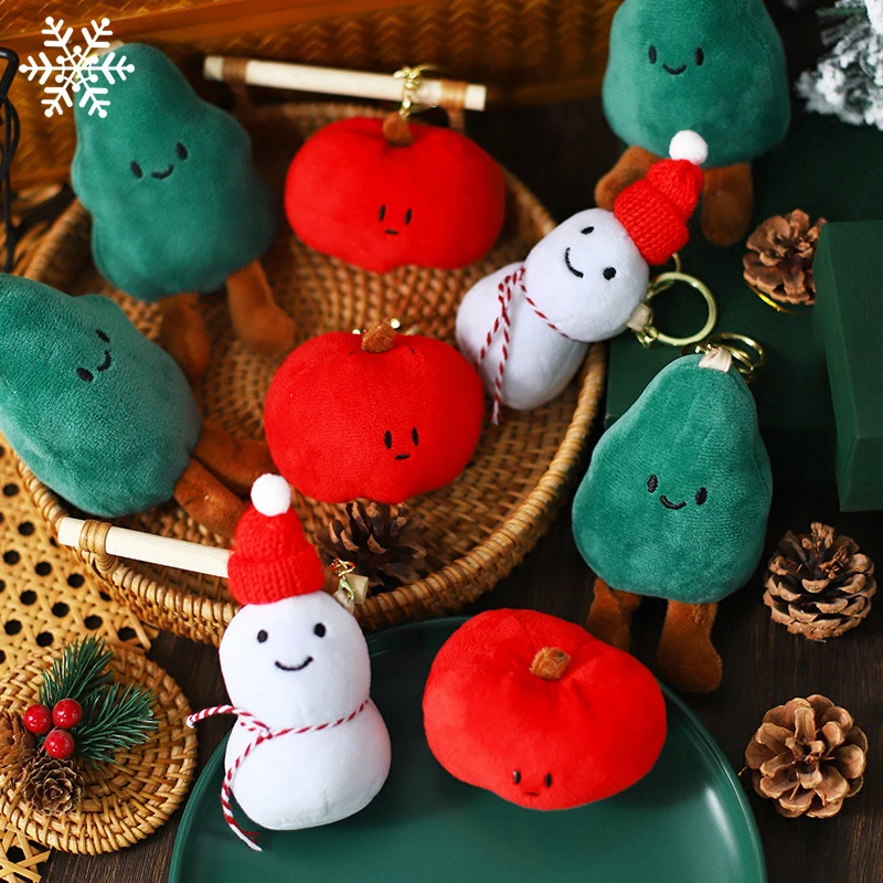 Cartoon Christmas Tree Snowman Doll Pendant Toy Keychain Portable Keyring Bag Ornament