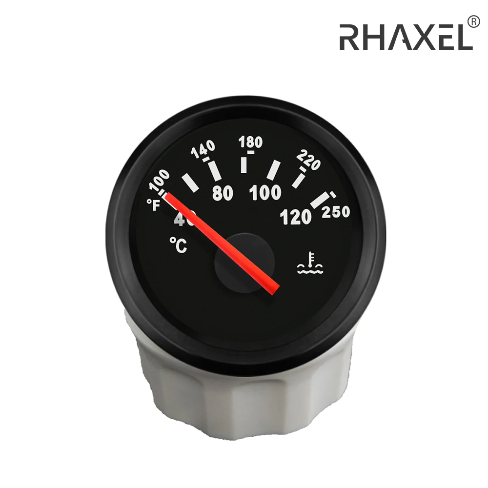 

RHAXEL 52mm 40-120 Celsius Water Temp Gauge Meter for Marine Boat Auto Car Truck with Red Backlight 12V/24V