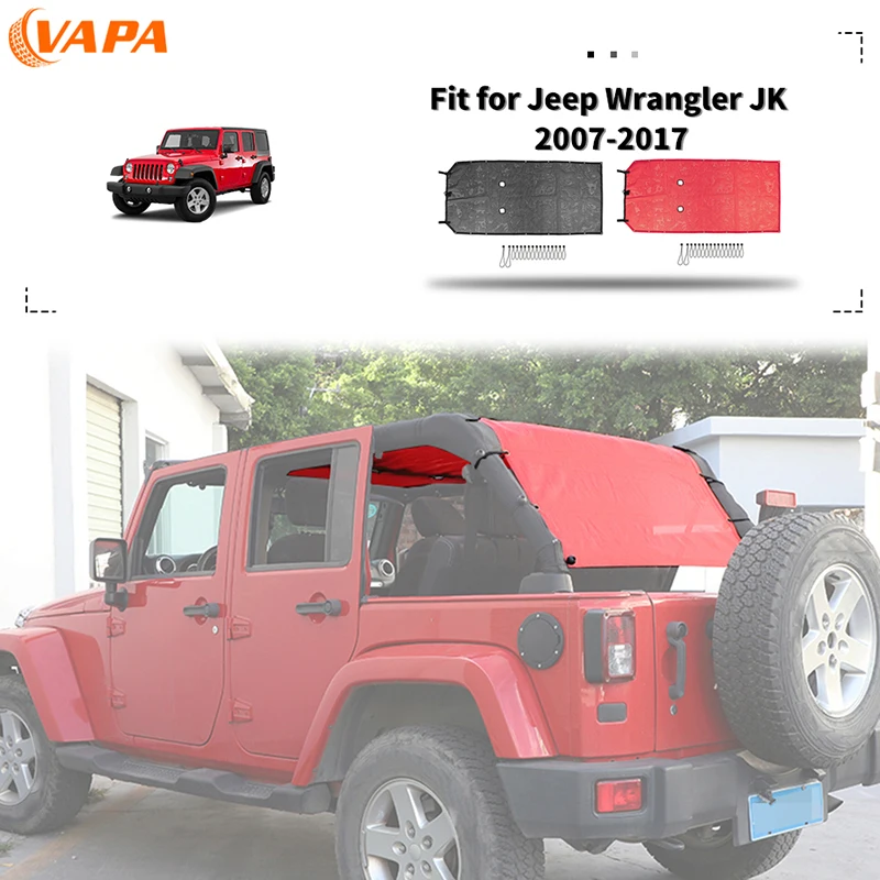 

Sunshade Mesh Sun Shade Top Roof Sunblock Mesh Heat Shield Mesh for Jeep Wrangler JK 2007-2017 4-Door Car Exterior Accessories