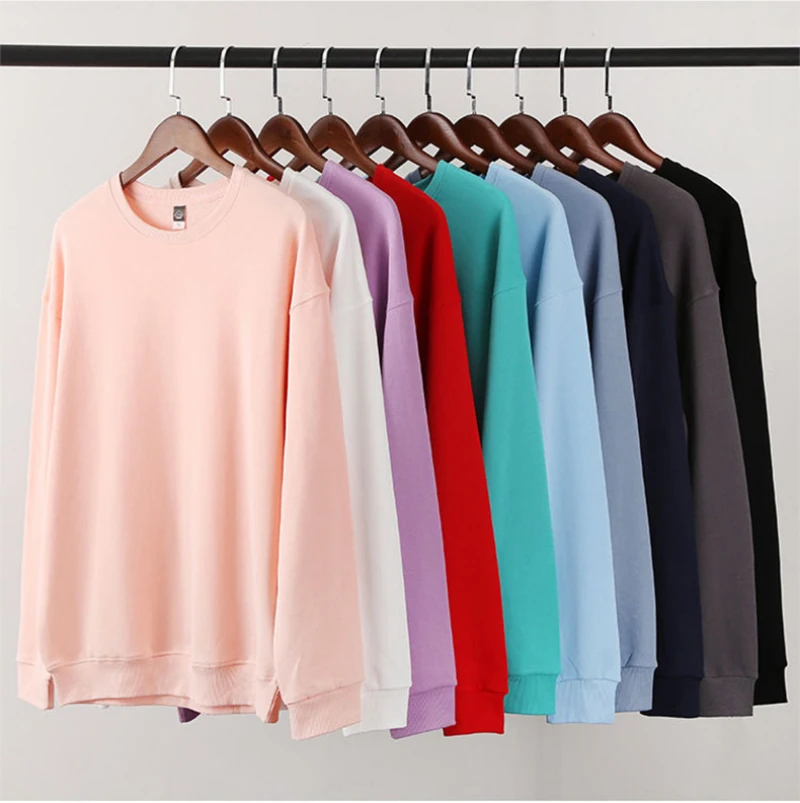 Customized Printed Cotton O Neck Pullover Long Sleeved Sweatshirts Men Women DIY Your Like Photo or Logo Fashion Casual Tops Tra