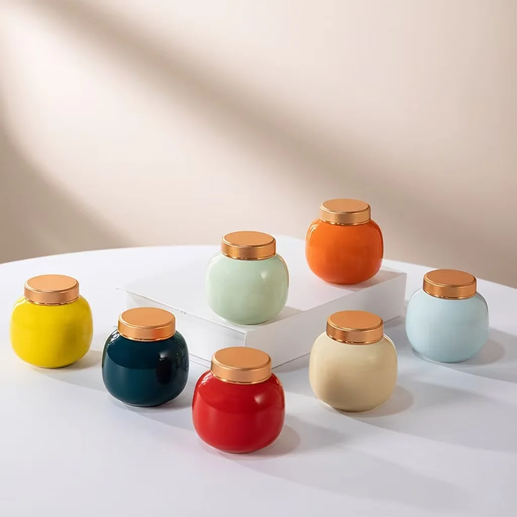 C8 Multi Color Ceramic Pet Urn Jar Mini Portable Living Room Bedroom Decor for Dog Cat Ashes Fur Hair Storage Pet Memorial Gift