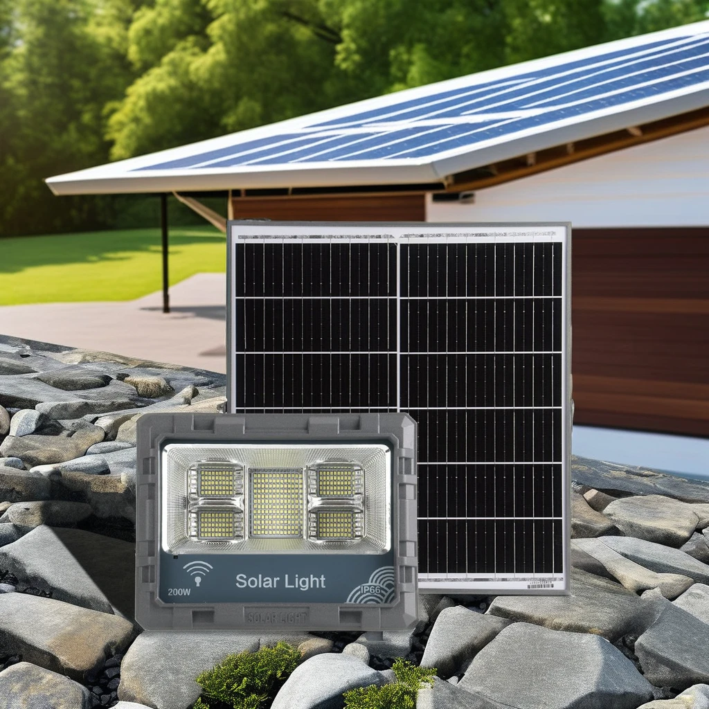 2024 Aluminum 500W IP66 Solar Flood Light Outdoor High Lumens LED with 5 Years Warranty Projection