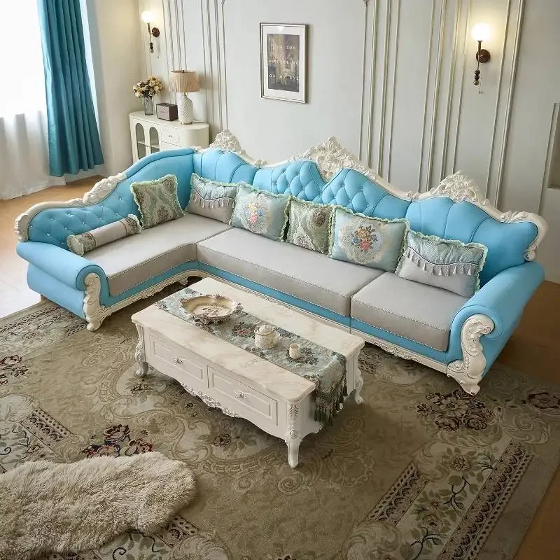 m*-Light Blue Living Room Sofas Italian Minimalist Curved Japanese Living Room Sofas Sectional Cute Divano Soggiorno Furniture.