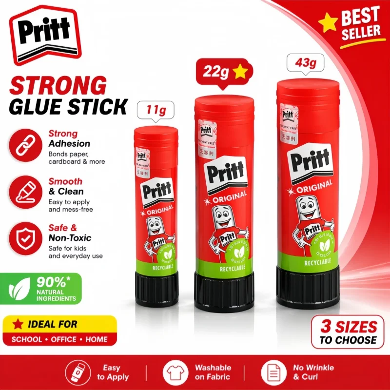 

Клей-карандаш Pritt, нетоксичный, смываемый, безопасный для детей, для творчества и рукоделия