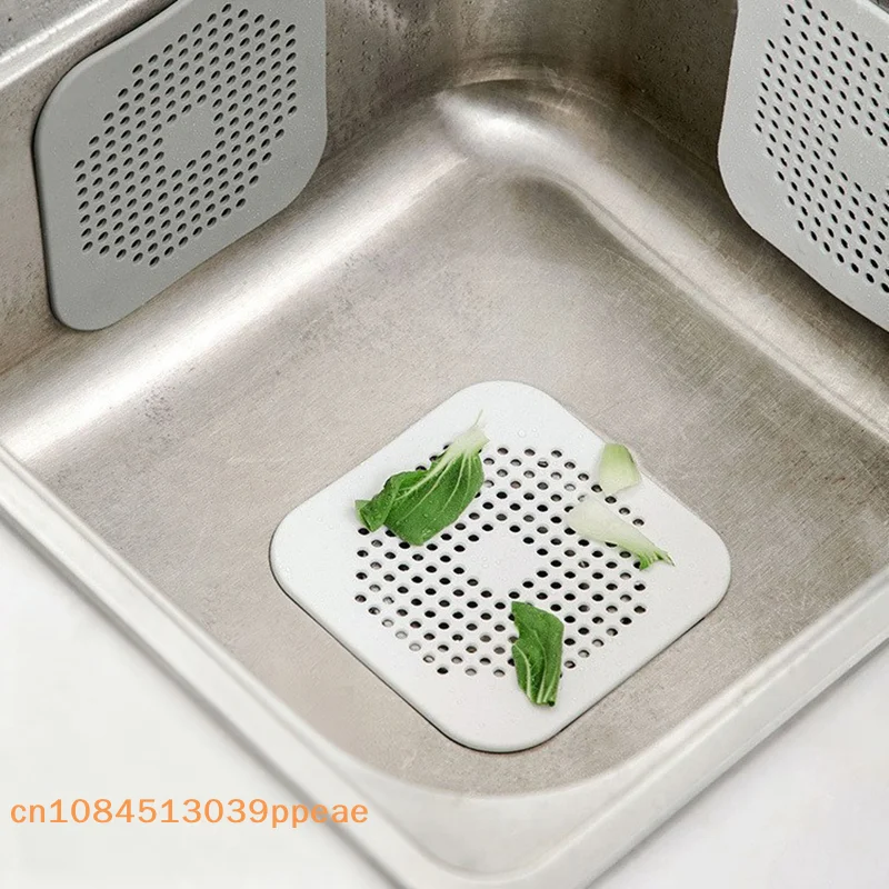 

2 Pcs Square Silicone Absorbent Drain For Drains, Kitchens, Bathrooms And Showers To Prevent Sinks From Clogging The Drain