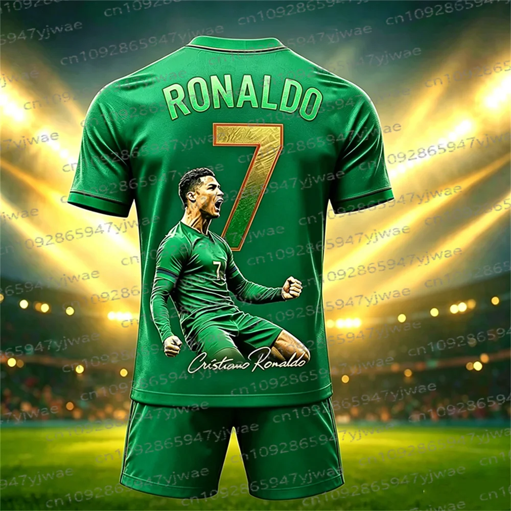 26/27 Sonderedition Ronaldo Fans Fußballtrikot T-Shirt Shorts Set Damen Herren Sportbekleidung Sommer Casual Kinder T-Shirt Set 2-teiliges Set – Detail 6