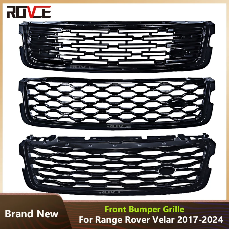 

ROVCE Front Racing Grills Bumper Grille for Land Rover Range Rover Velar 2017-2024 LR143275 LR092628 LR139319 Car Accessories