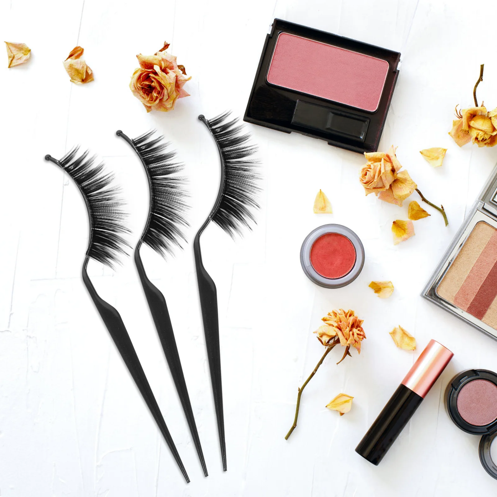 Estante de exhibición falso, herramienta de uso de pestañas ajustable para salón, uso doméstico, ayuda de injerto de pestañas de plástico, 3 uds.