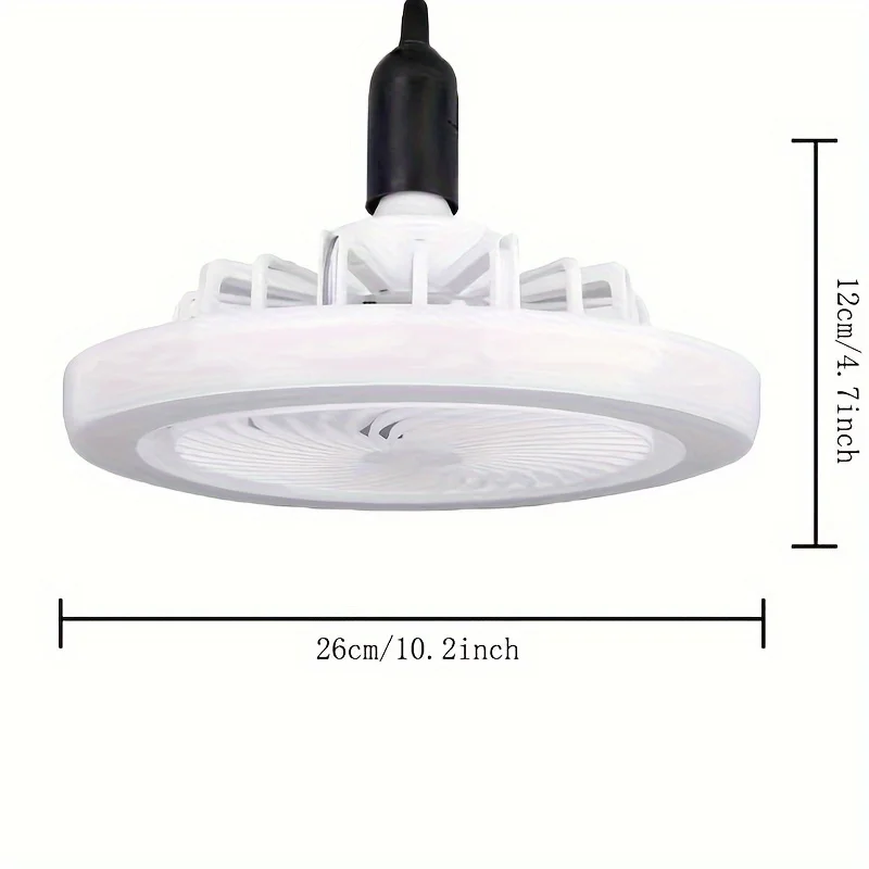 2 in 1 Three Modes LED Mini Fan Light Ceiling Fan Light E27 Screw Port Suction Pendant Lamp Remote Control Dimming Bedroom Light