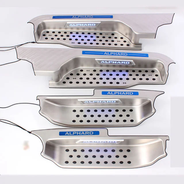 

Suitable for Welcome Pedal with LED Light Threshold Strip 304 Stainless Steel Interior Kit for Alphard 2015-2022
