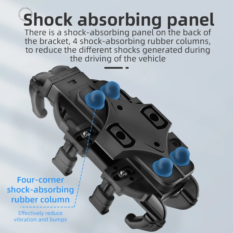 ROCKBROS-soporte giratorio de aluminio para teléfono de motocicleta, ajustable, antideslizante, para bicicleta eléctrica