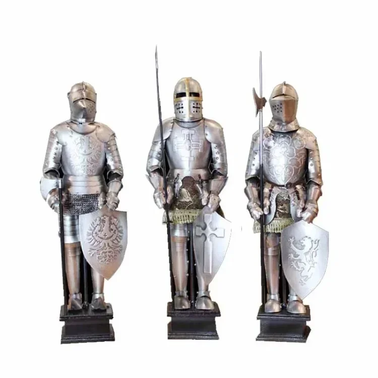 Nordic Ornaments Knight Armor Figurines Medieval Retro Handmade Desktop Miniatures Sculptures Iron Art Creative Home Decoration