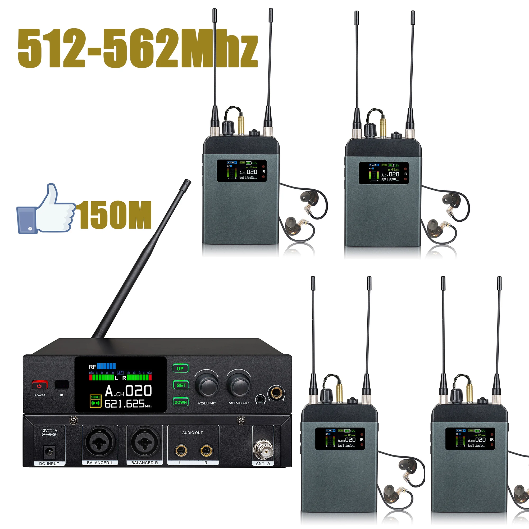 Leicozic Pm10 True Diversity Stereo Draadloos In Oormonitoringssysteem 150M 2X150Mw Hifi Geluidssysteem In-Ear Iem Pro Stage Audio
