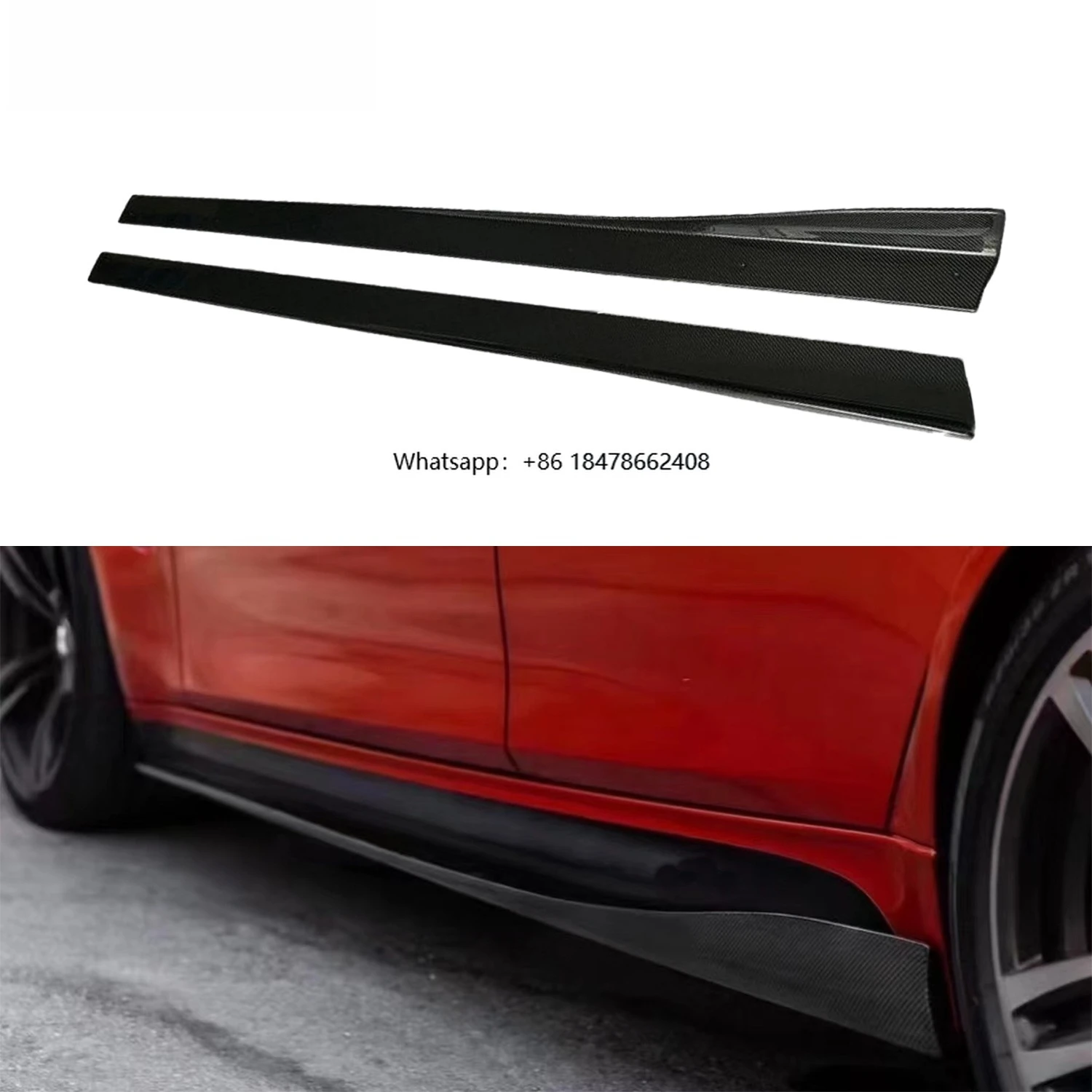 

For 3 Series F80 Side Skirt True Carbon Fiber Side Skirt Side wings 2013-2019