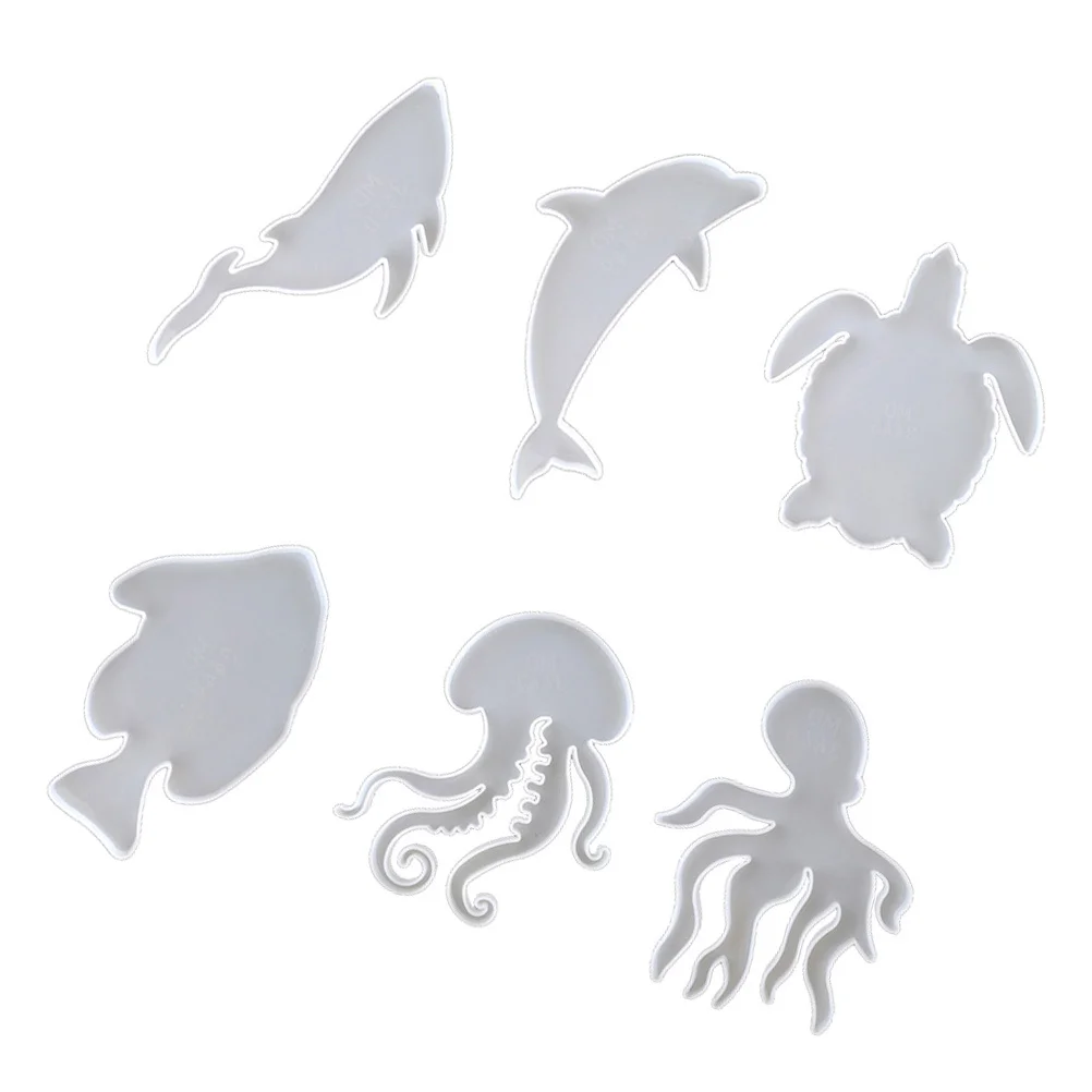 6Pcs Silicone Sea Turtle Mold Set for DIY Coaster Casting Sea Animals Cup Mat Handmade Craft DIY Crystal Epoxy Mold
