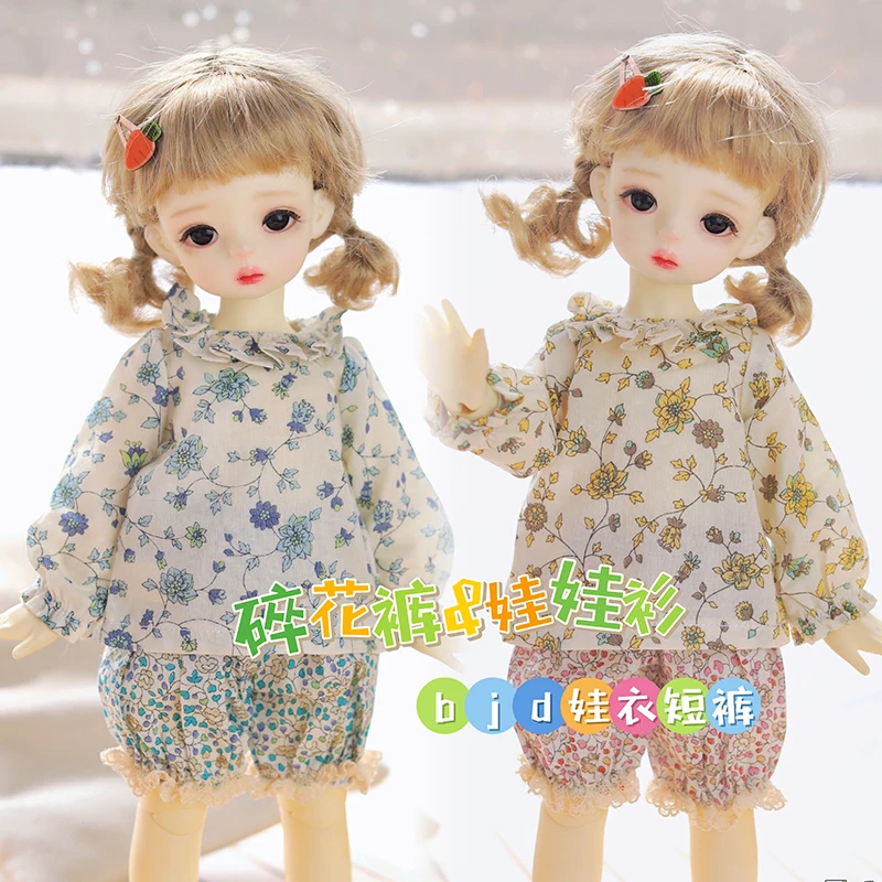 

BJD Clothes 1/6 BJD YOSD Doll Clothes Top Short Pants Cute Daily Floral Pants Baby Clothes Suit BJD Accessories