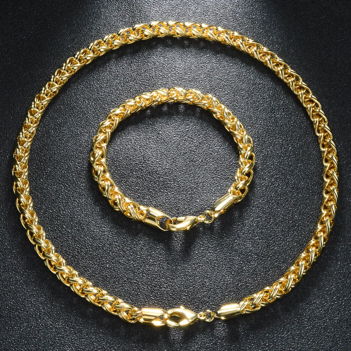 byzantine-chain-jewelry-set-luxury-copper-gold-plated-unisex-hip-hop-necklace-bracelet-for-party-daily-streetwear-accessory