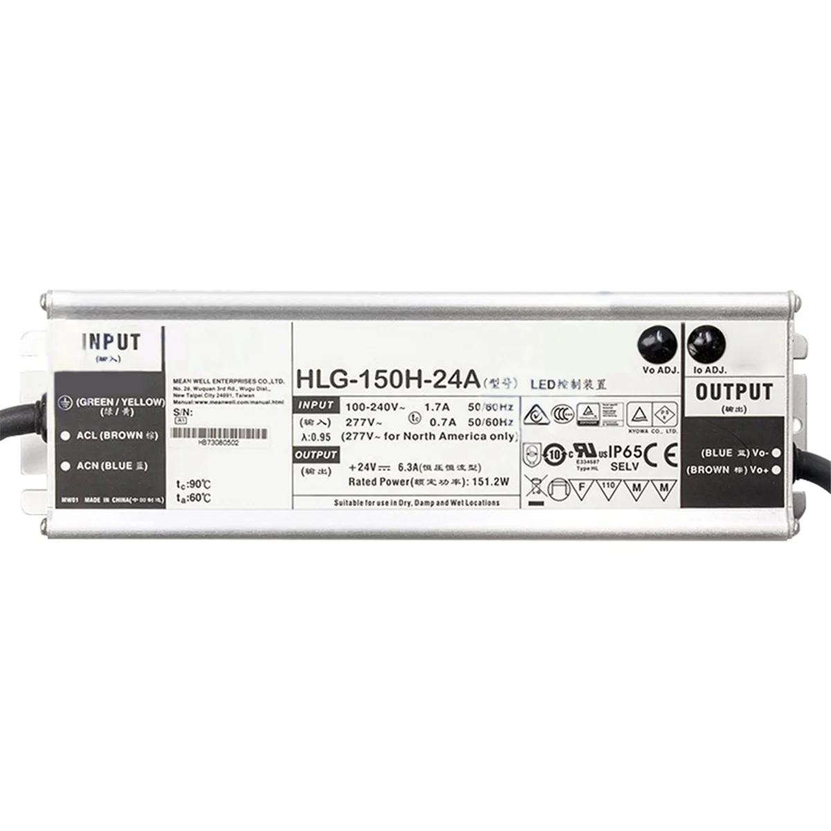 LED Switching power supply HLG-150H-24A Switching Power Supply 150W Constant Voltage+Constant Current LED Driver
