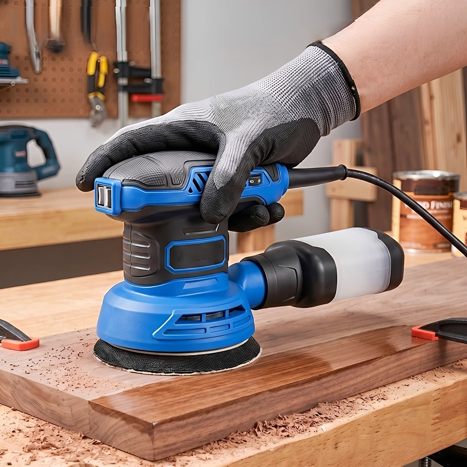 670W Variable Speed Random Orbital Sander 5 Inch 6 Speed 12000 RPM Electric Disc Sander Portable Car Polishing Machine