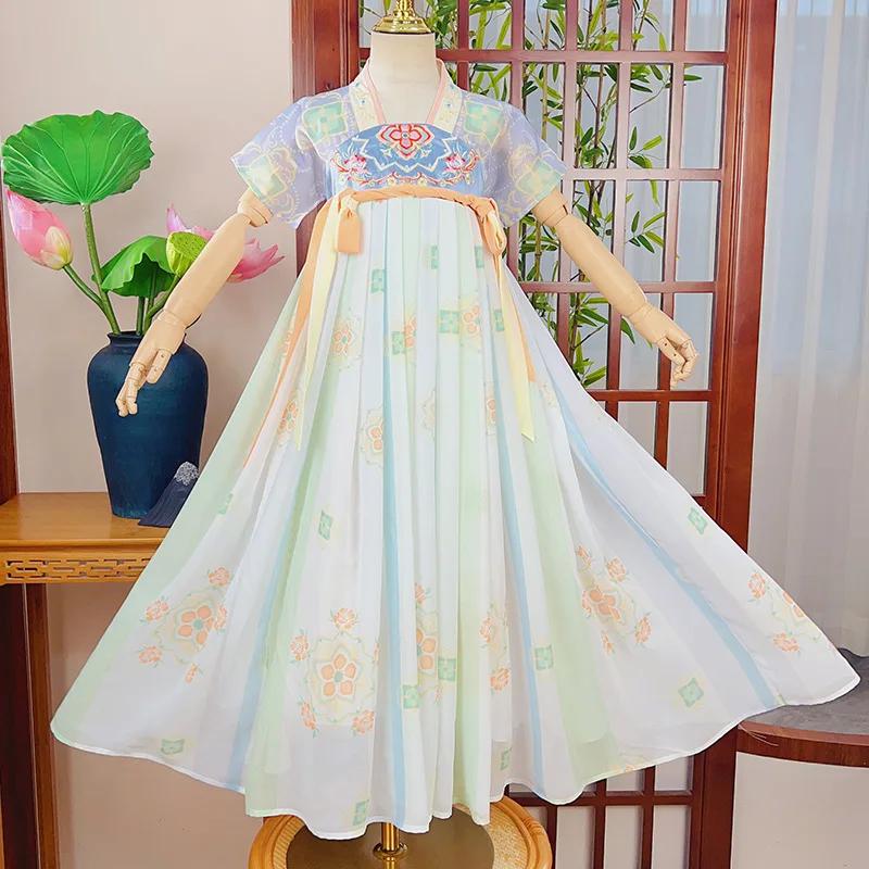 Children's super fairy summer princess dress, Chinese style ancient costume, Chinese Tang costume