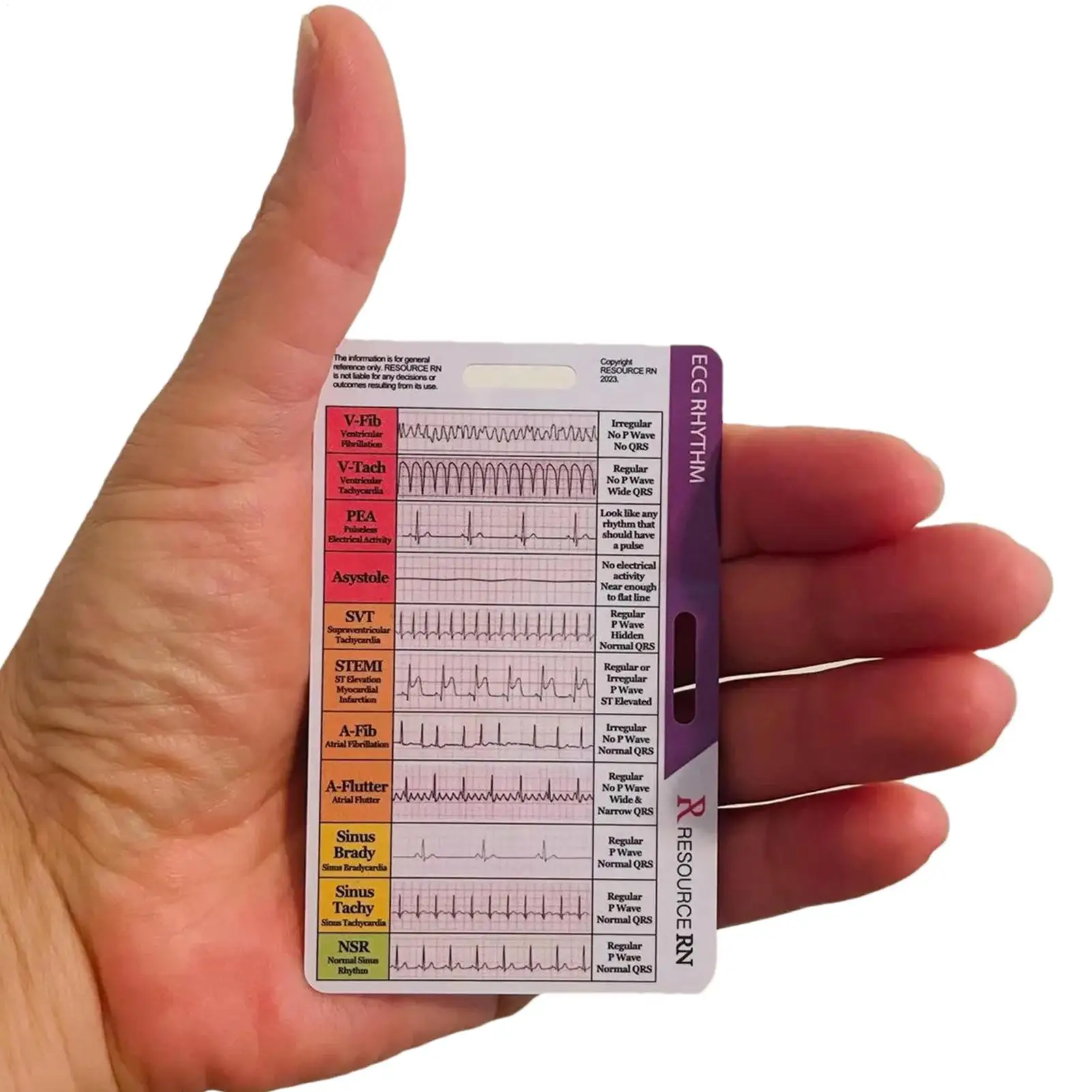 EKG Calipers Rhythm Telemetry Interpretation Card  For Nurses EKG Rhythm Interpretation Badge Card For Health Care Professionals