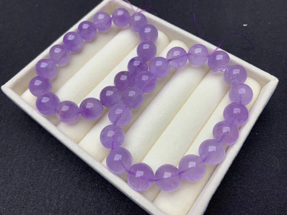 Natural Lavender Purple Amethy - Gemstone Bracelet Healing recension och pris